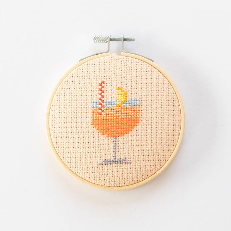 Cross Stitch Kit / Aperol Cocktail