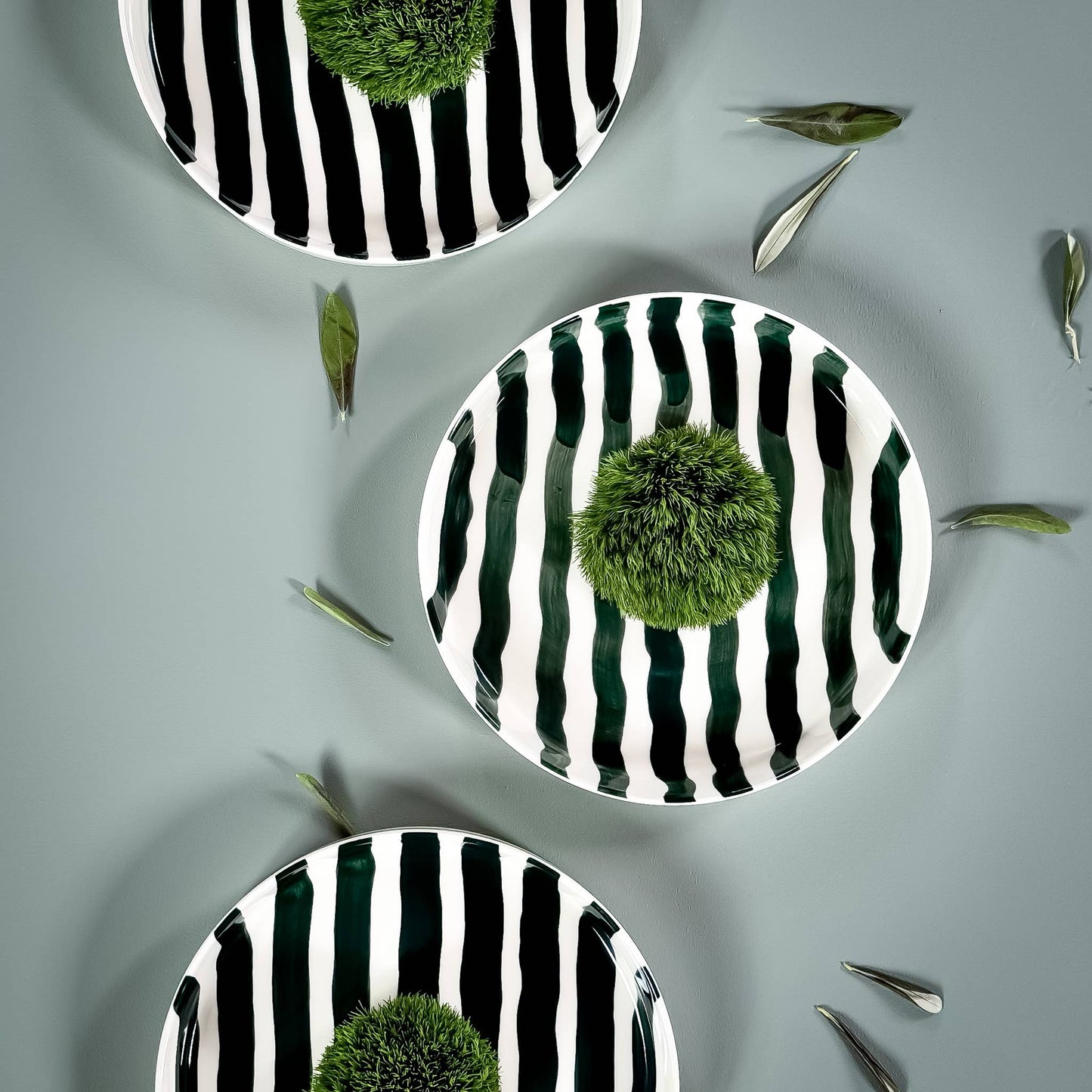 Striped Plate / Gentle Green