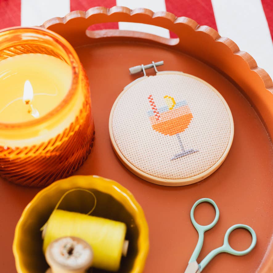Cross Stitch Kit / Aperol Cocktail