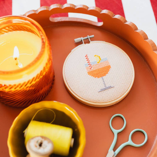 Cross Stitch Kit / Aperol Cocktail