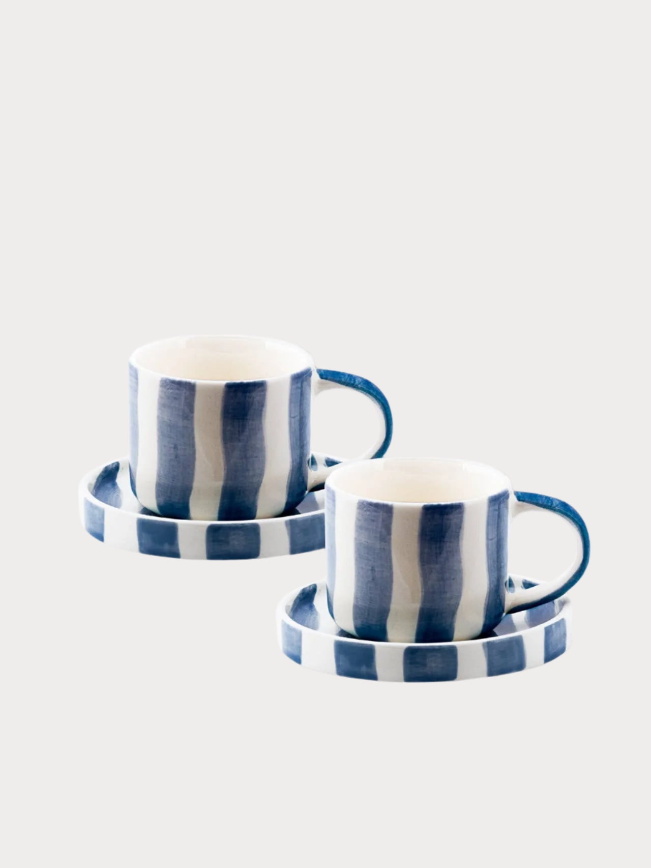 Striped Espresso Cup Set / Denim Blue