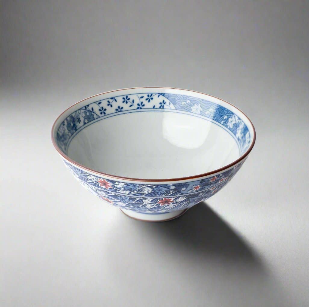 Rice Bowl / Blue & Red Floral