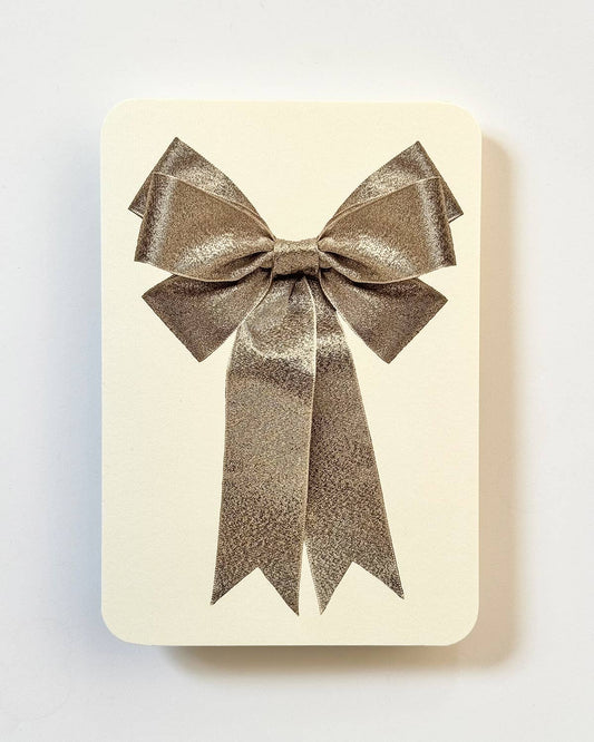 Bow Greeting Card / Silver