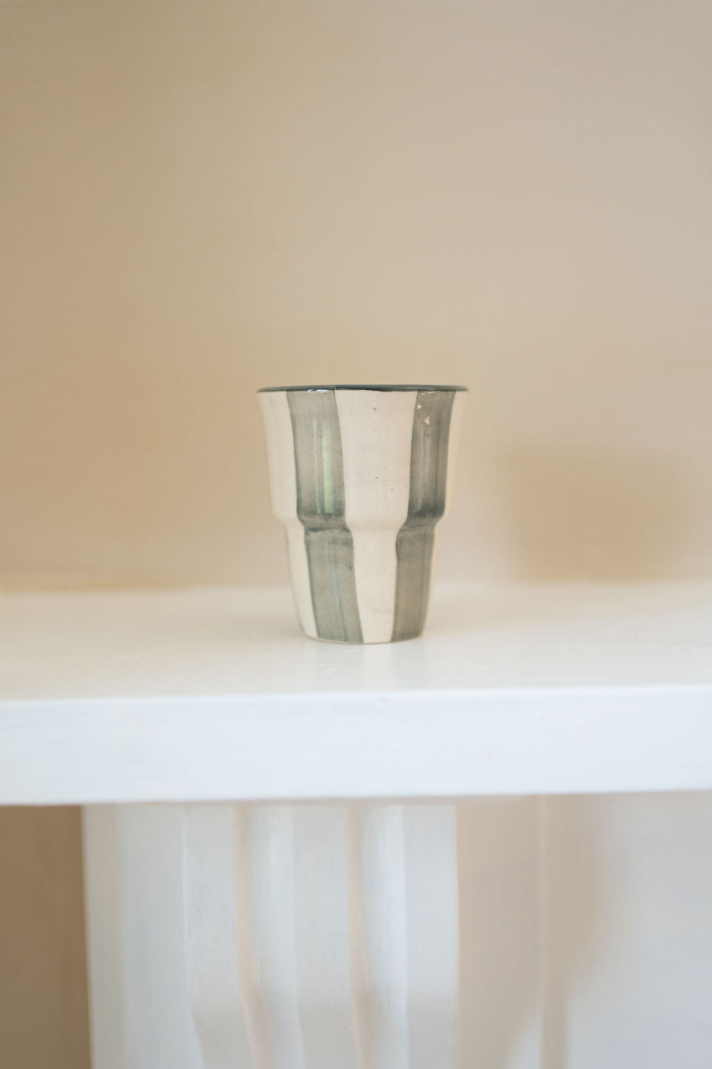 Washed Stripe Coffee Beaker / Forest