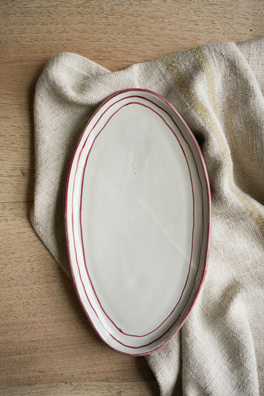 Small Platter / Breton Stripe Brick