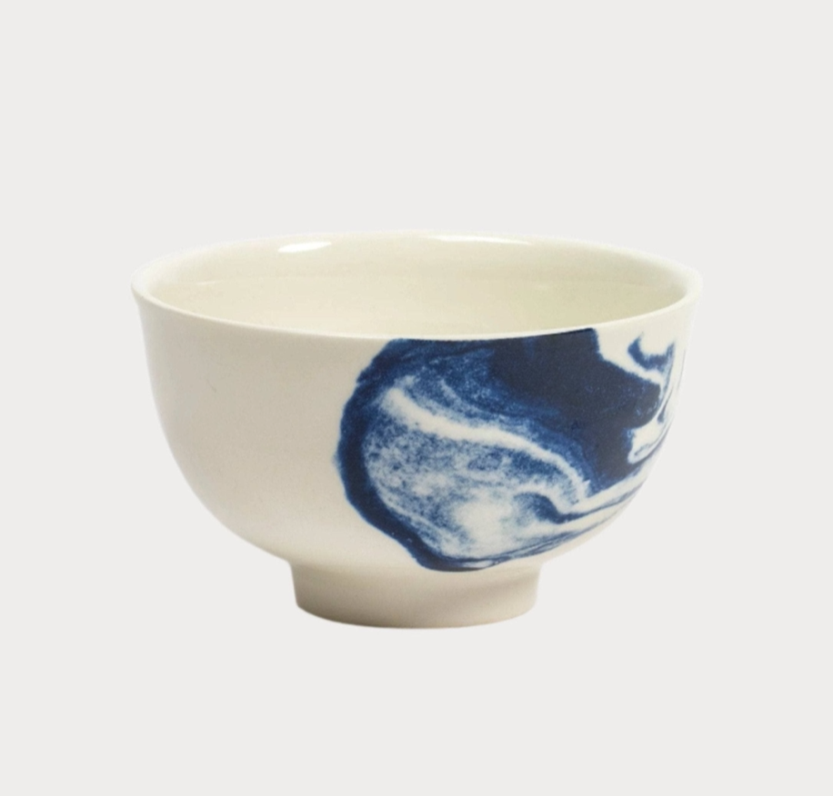 Small Creamware Bowl or Cup / Indigo Storm