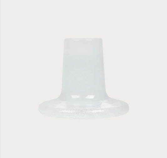 Glass Candleholder in Pearl White