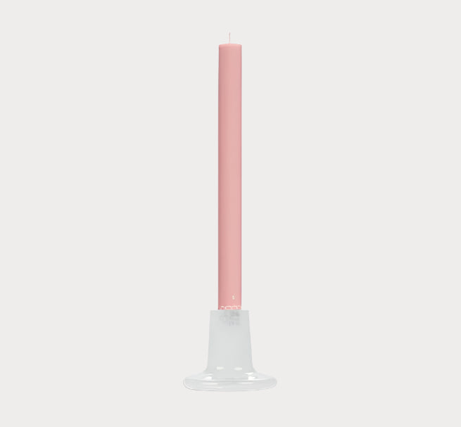 Glass Candleholder in Pearl White