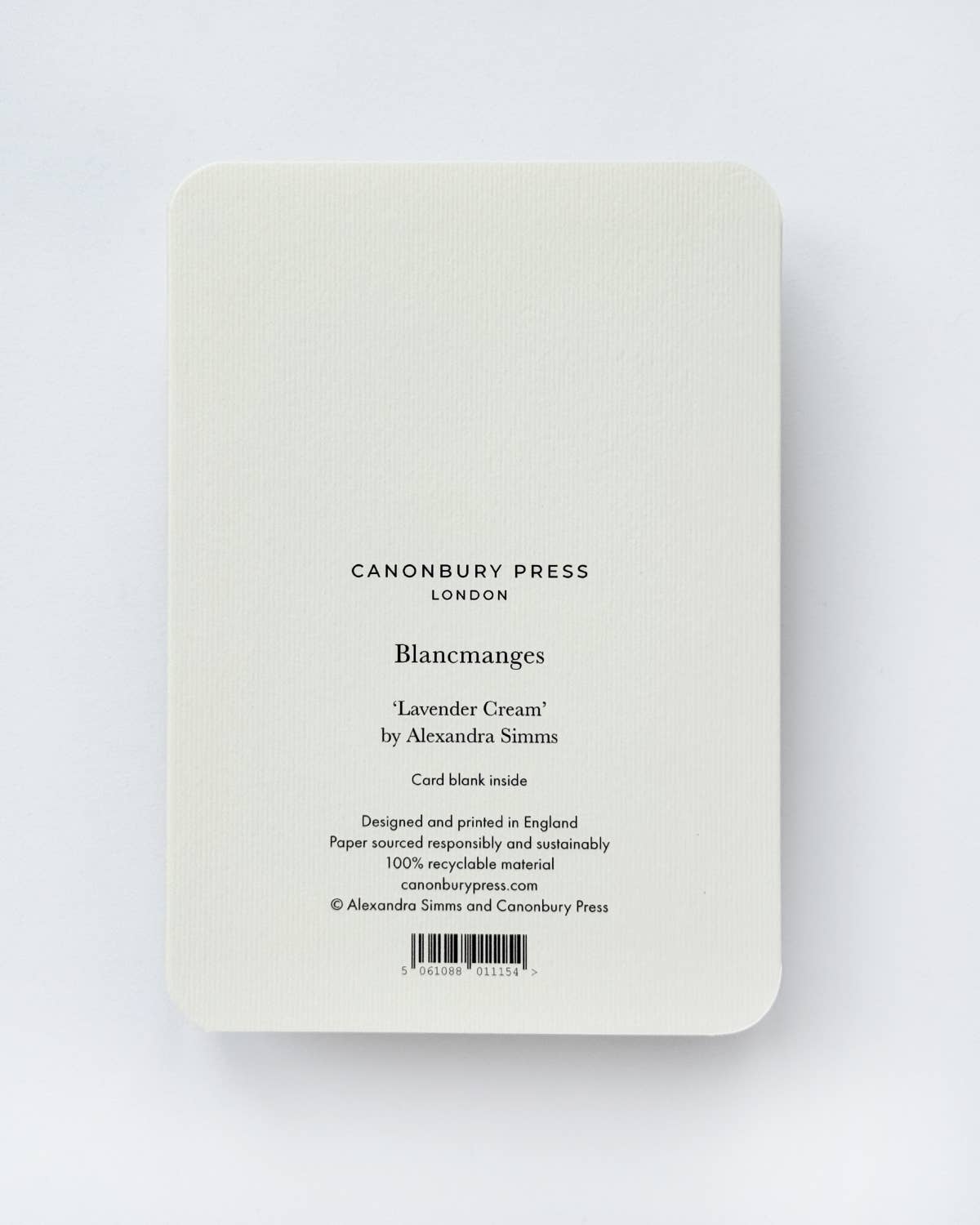 Blancmange Greeting Card / Lavender Cream