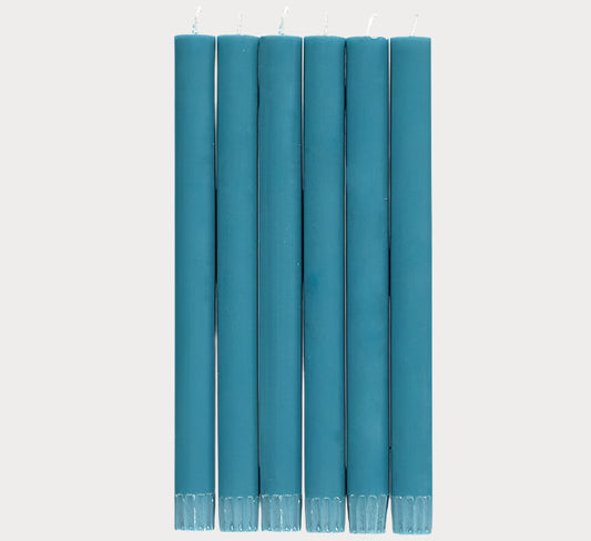 Petrol Blue Dinner Candles/ x6
