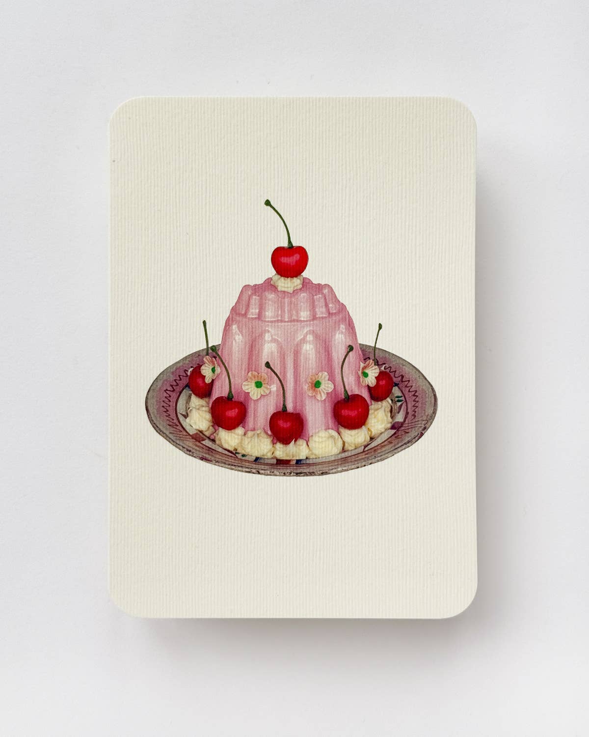 Blancmange Greeting Card / Rose Petal Cream