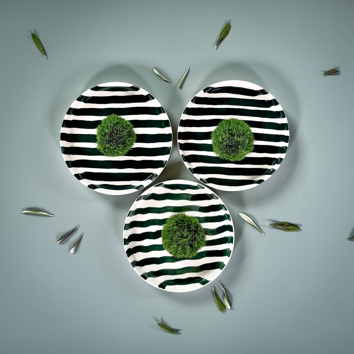 Striped Plate / Gentle Green